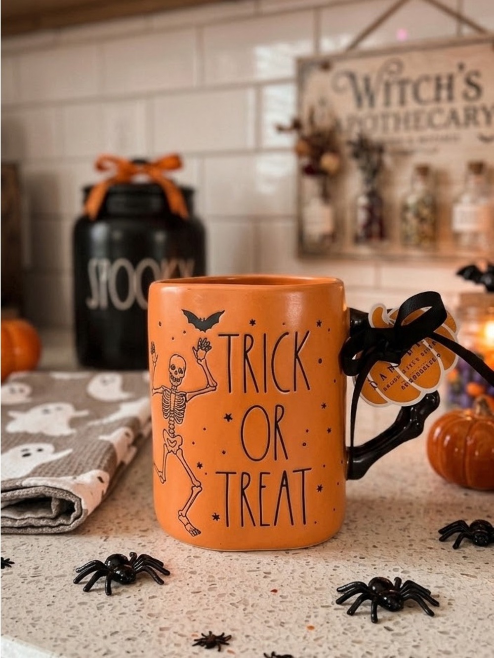 RAE DUNN 🎃 Trick or Treat' Orange Ceramic Mug - Home Dining